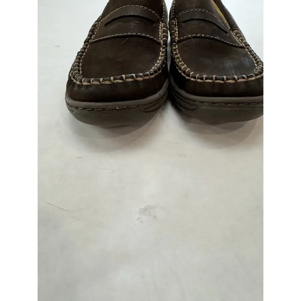 Primigi Boys Suede Loafers Preppy Casual Nubuck Brown Italian Leather Size 13.5